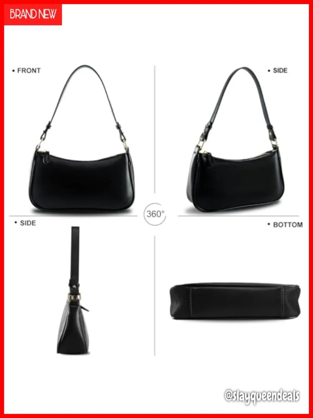 Faux Leather Hobo Sling Tote Handbag Retro Clutch Purse with Removable Straps